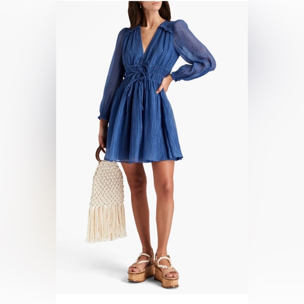 Maje Deep Blue Long Sleeve Dress, size FR 40 US 8